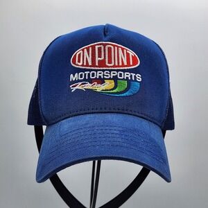 On Point Motorsports Racing Trucker‎ Hat Blue Mesh Adjustable Mika